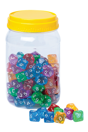 10-Sided Polyhedral Dice (Set of 100)