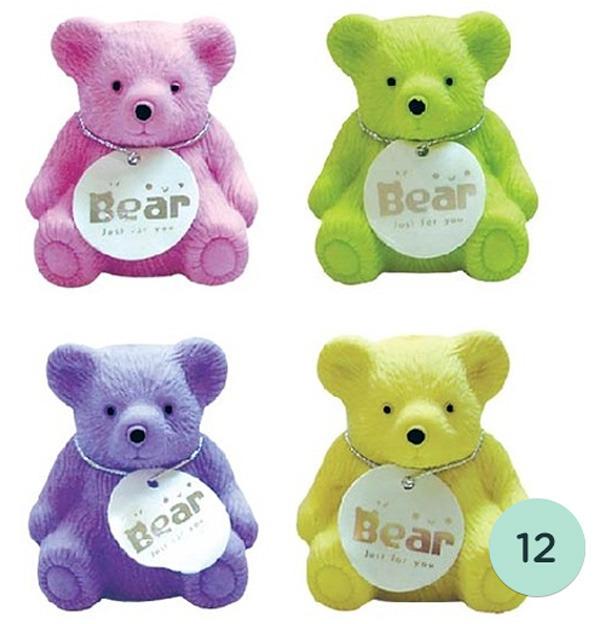 Fruity Aroma Bear Erasers with Sharpeners Pack of 12 Australian