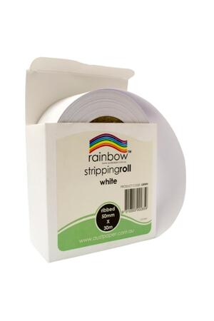 Rainbow Stripping Roll: Ribbed - White (50mm x 30mm) 