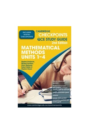 Cambridge Checkpoints QCE - Mathematical Methods: Units 1-4 Second Edition (Print & Digital)