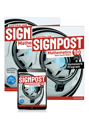 Australian Signpost Maths NSW - Year 10 (5.1 - 5.3): Combo Pack - Student Book, eBook and Homework Program (Print & Digital)
