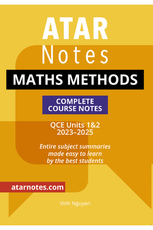ATAR Notes QCE - Units 1 & 2 Complete Course Notes: Maths Methods (2023-2025)