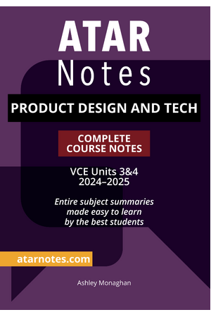 ATAR Notes VCE - Units 3 & 4 Complete Course Notes: Product Design and Technology 3 & 4 (2024-2025)
