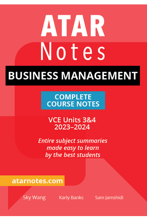 ATAR Notes VCE Business Management 3 & 4 Notes (2023-2024)