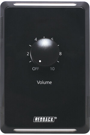 Redback Volume Control 40W 100V Line Clipsal Pro - Vertical Black