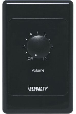 Redback Volume Control 40W 100V Line - Vertical Black
