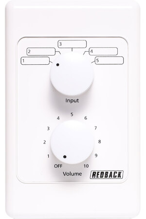 Redback Volume Control 40W 100V Line With 5 Way Input Switching