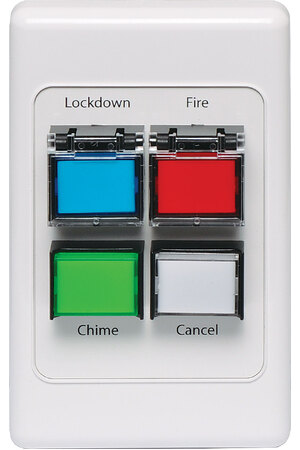 Redback Lockdown/Chime/Fire/Cancel Remote Vertical Wallplate