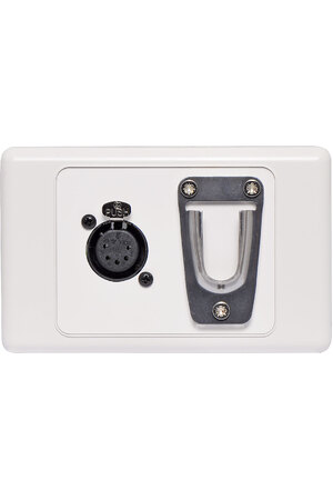Redback 5 pin XLR White Wallplate with Microphone Clip