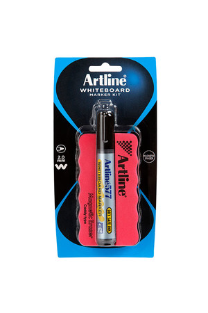 Artline 577 Whiteboard Marker + Magnetic Eraser & Caddy