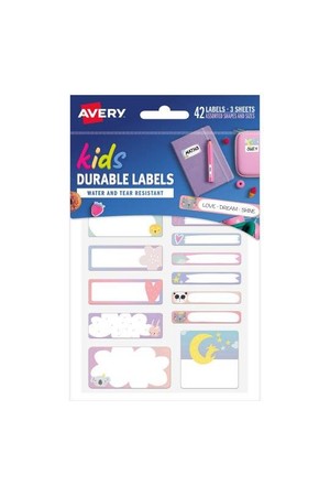 Avery Name Labels - School Multipack (Love Dream Shine): 42 Labels