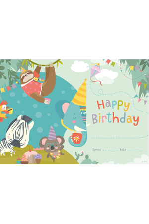 Jungle Jamboree (Happy Birthday) - CARD Certificates (Pack of 20)