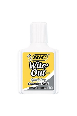 Bic Correction Fluid - Wite-Out Quick Dry: 20mL (Box of 12)