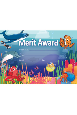 Oceans Merit Certificate - Pack of 35 (Previous Design)