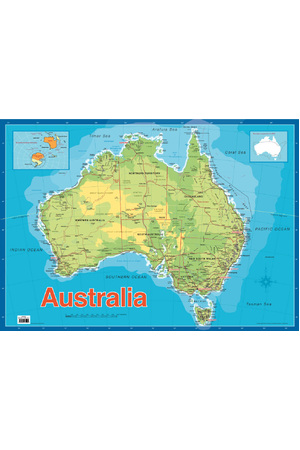 Map of Australia - Detailed (Centre-Folded) A1 Chart (Previous Design)