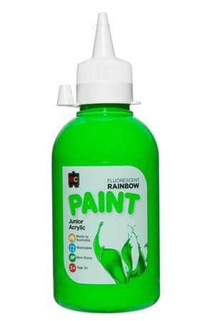 Fluorescent Rainbow Paint Junior Acrylic Paint 250mL - Green