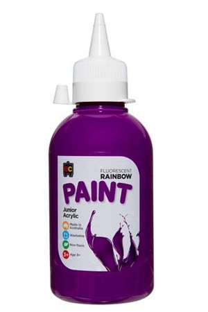 Fluorescent Rainbow Paint Junior Acrylic Paint 250mL - Purple