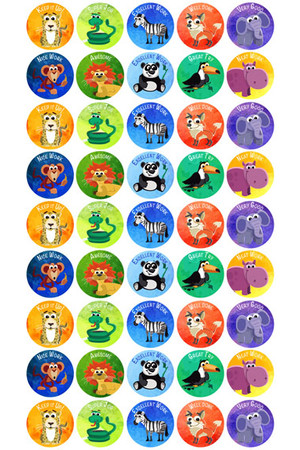 Jungle Animals Reward Stickers