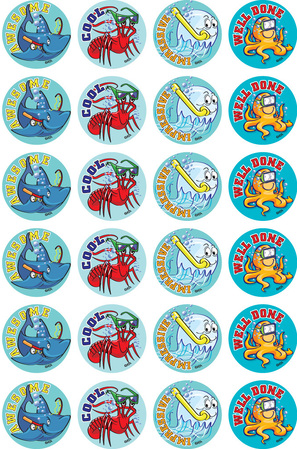 Sea Creatures Merit Stickers (Previous Design)