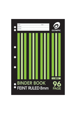 Olympic Binder Book (A4) - 8mm Ruled: 96 Pages (Pack of 10)