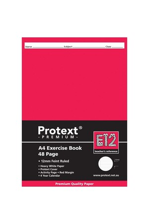 Protext Premium A4 Exercise Book - 12mm Ruled (E12) 48PG