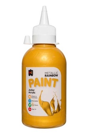 Metallic Rainbow Paint Junior Acrylic Paint 250mL - Gold