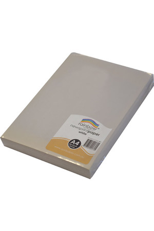Rainbow Newsprint Paper - (A4) 49gsm White: Pack of 500