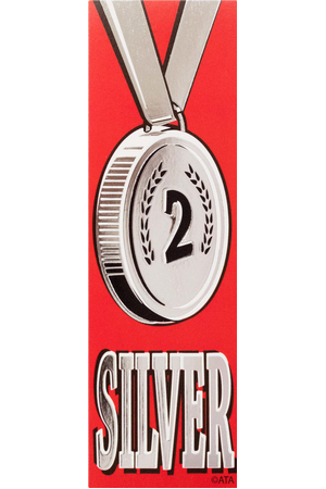 Vinyl Medal Ribbons (Self-Adhesive) - Silver 2: Pack of 100