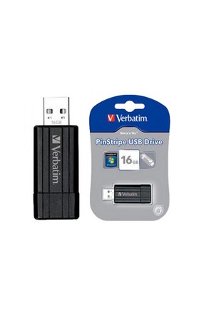 Verbatim USB Drive - Store 'n' Go Pinstripe (16GB): Black