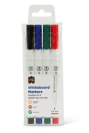 Whiteboard Markers: Thin - Set of 4