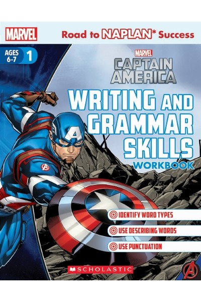 Road to NAPLAN Success: Level 1 - Captain America Writing and Grammar Skills Workbook