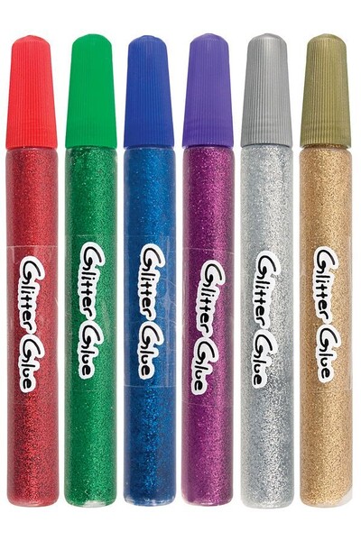 Glitter Glue Pens - Pack of 6