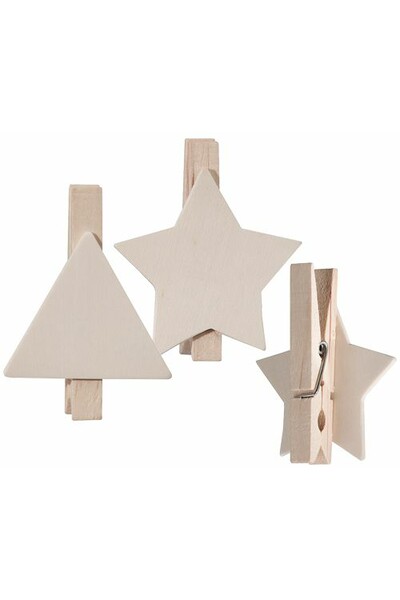Wooden Peg Shapes - Christmas: Pack of 10
