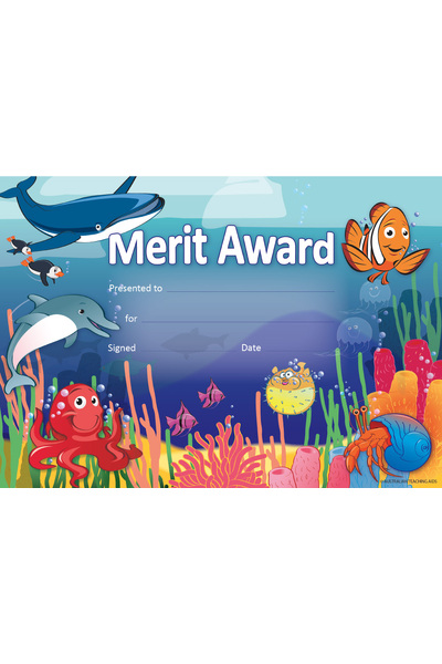 Oceans Merit Certificate - Pack of 35 (Previous Design)