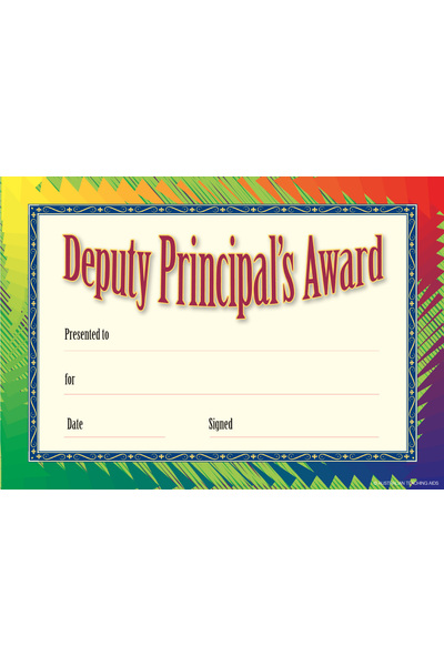 Deputy Principal's Formal Award Certificate - Pack of 35