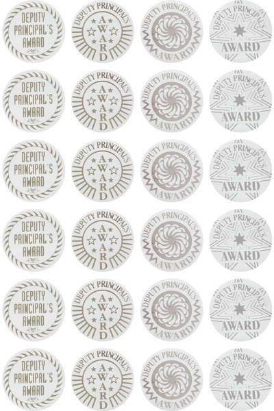 Deputy Principal's Silver Foil on Brushed Silver Award Stickers - Pack of 504
