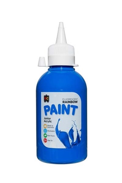 Fluorescent Rainbow Paint Junior Acrylic Paint 250mL - Blue