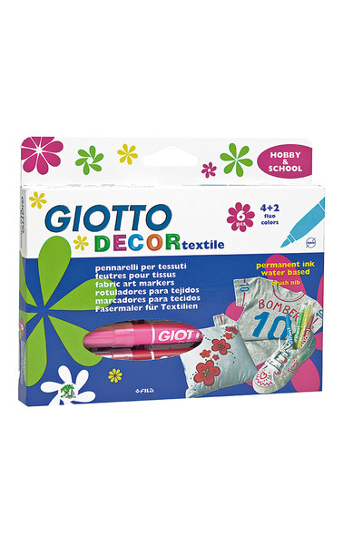 Giotto Decor Textile Pens - Pack of 6
