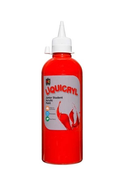 Liquicryl Junior Acrylic Paint 500mL - Brilliant Red