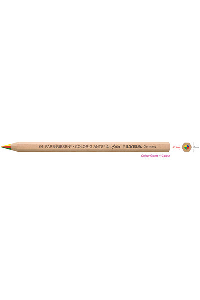 LYRA Colour Giants 4-Colour Core Pencils - Pack of 12