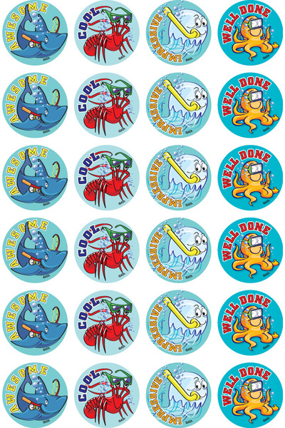 Sea Creatures Merit Stickers (Previous Design)