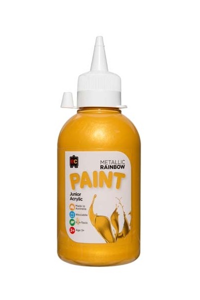 Metallic Rainbow Paint Junior Acrylic Paint 250mL - Gold