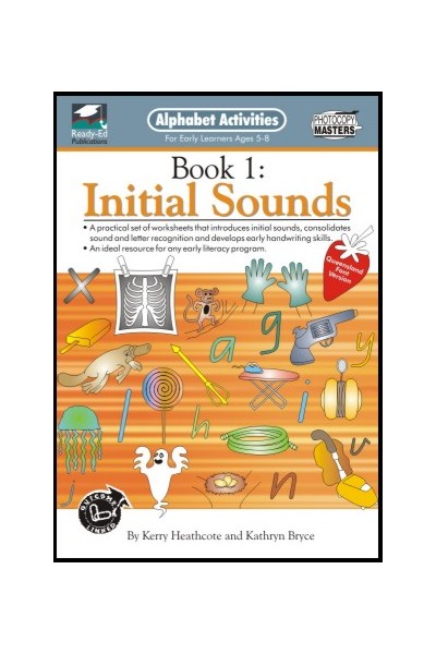 Alphabet Activities Book - Modern Cursive Font: Book 1 - Initial Sounds