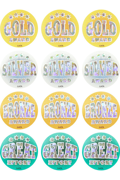 Holographic Event Medal Stickers - Pack of 384