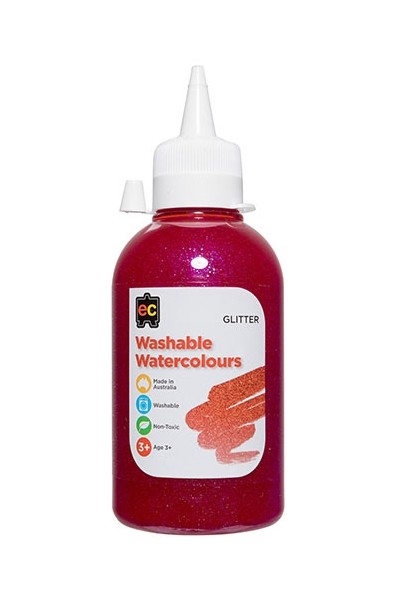 Washable Glitter Watercolour – 250mL: Pink