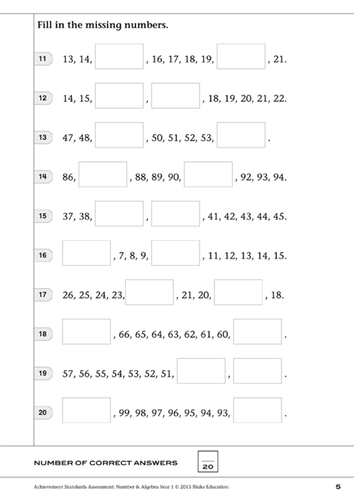 Achievement Standards Assessment - Mathematics: Number & Algebra - Year