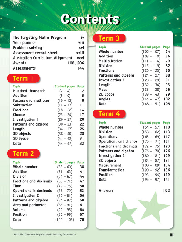 Targeting Maths Australian Curriculum Edition - Teaching Guide - Year 5