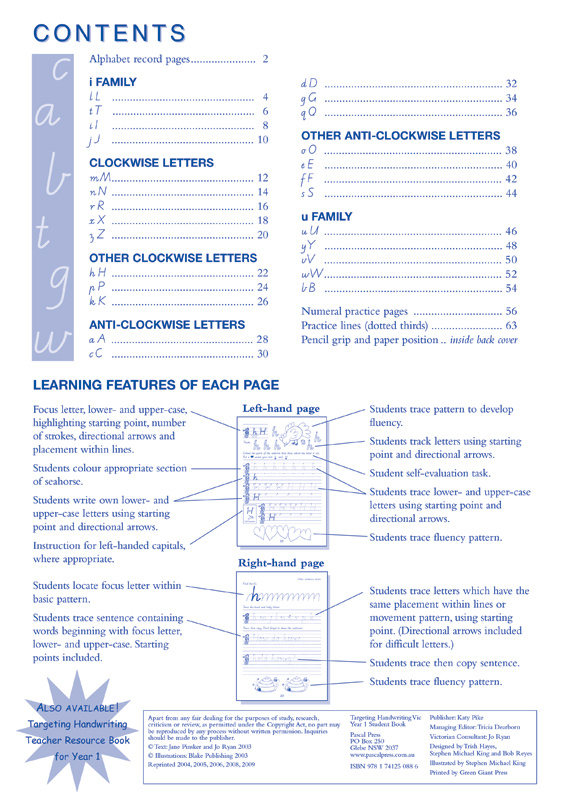 Targeting Handwriting VIC - Student Book: Year 1 - Pascal Press