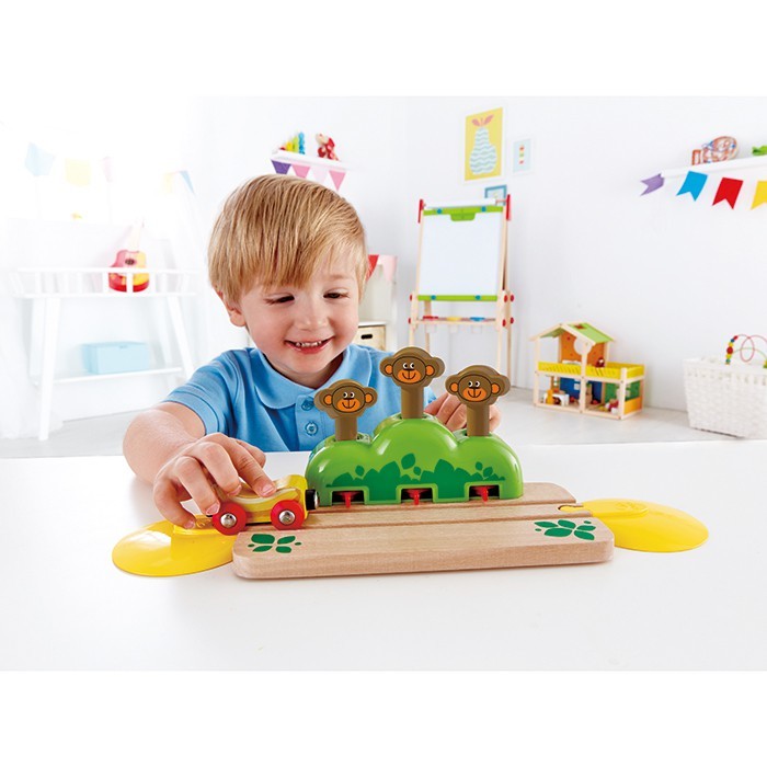 hape monkey pop up track