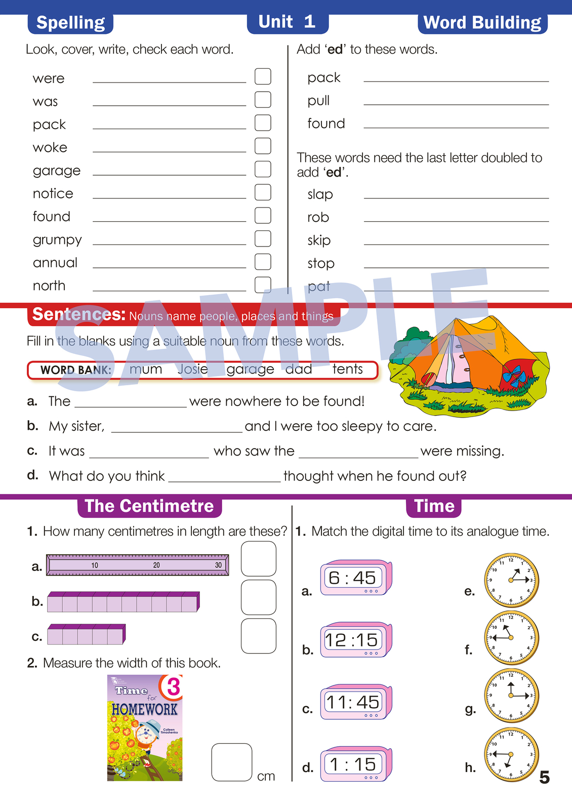 homework packs year 3